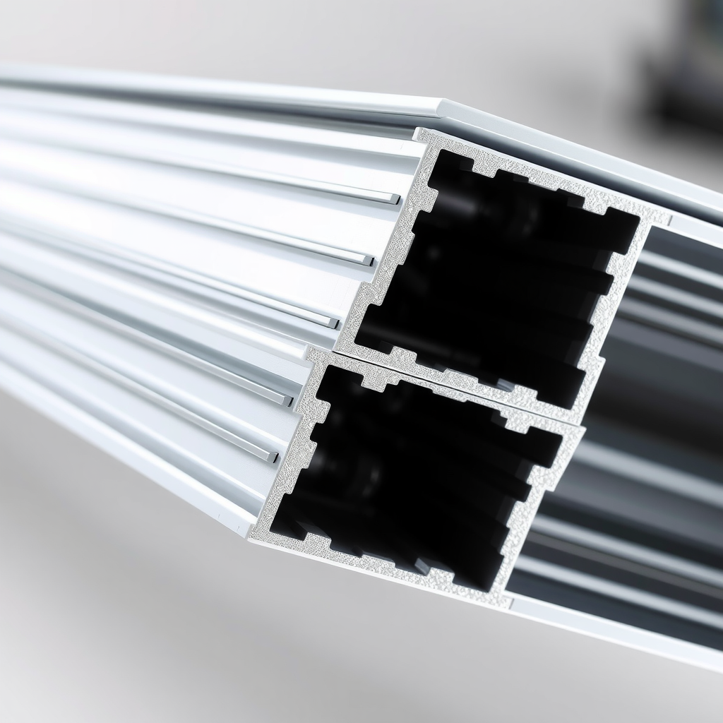 Close-up view of specially-moulded extruded aluminium panels showing the precision-engineered profiles and bolted gusset connections that create the faultless joint system characteristic of Hafilat bus construction